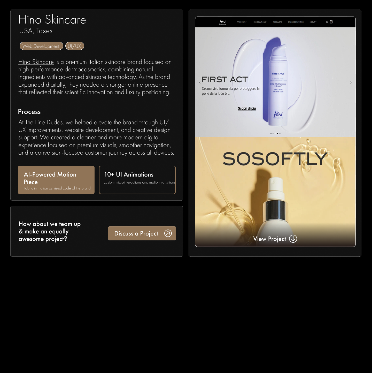 Hino Skincare case study preview
