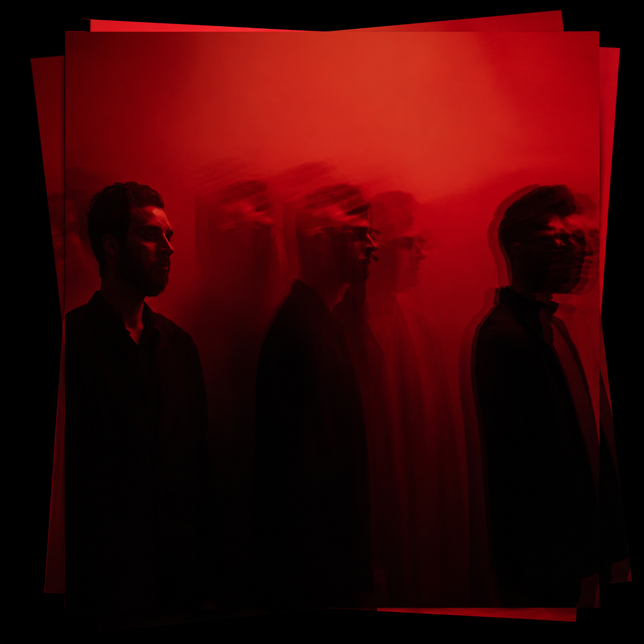 Creative studio team in red light