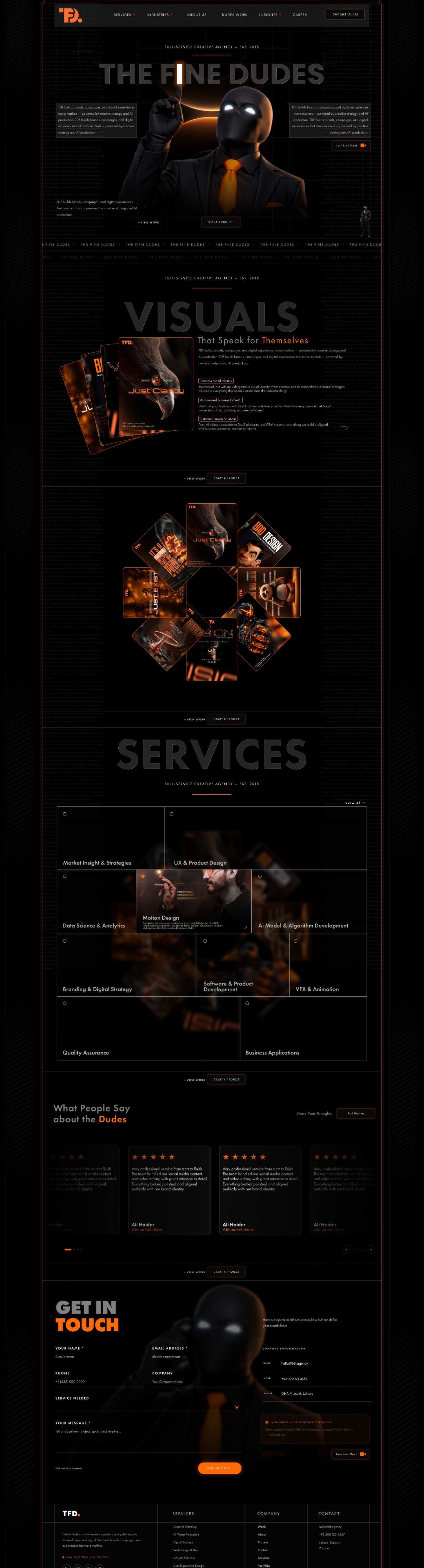 The Fine Dudes Website UI Design