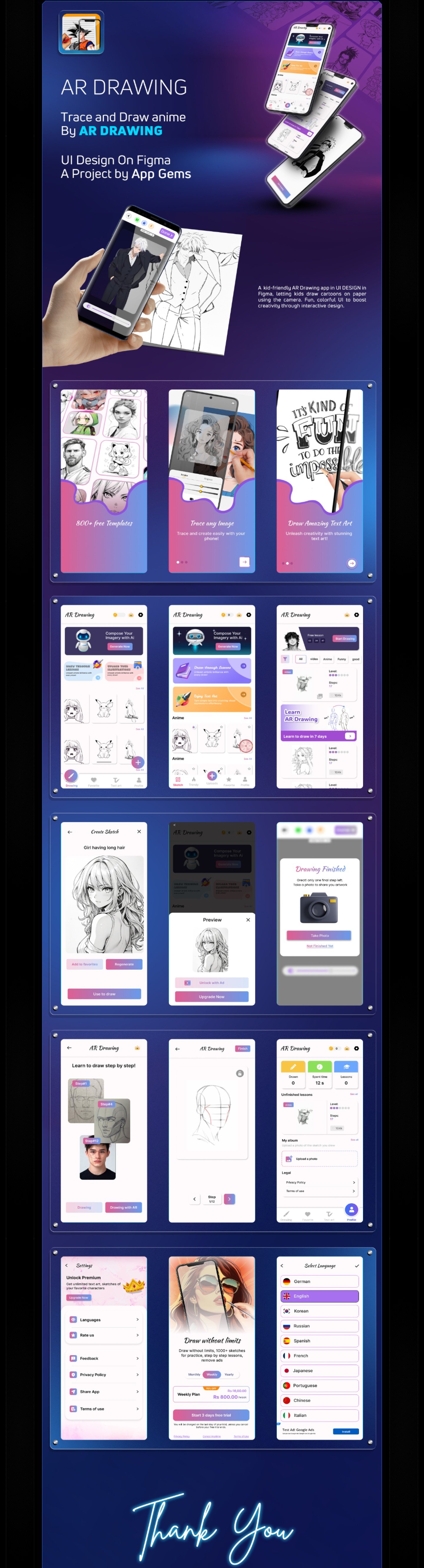 AR Drawing App UI Design