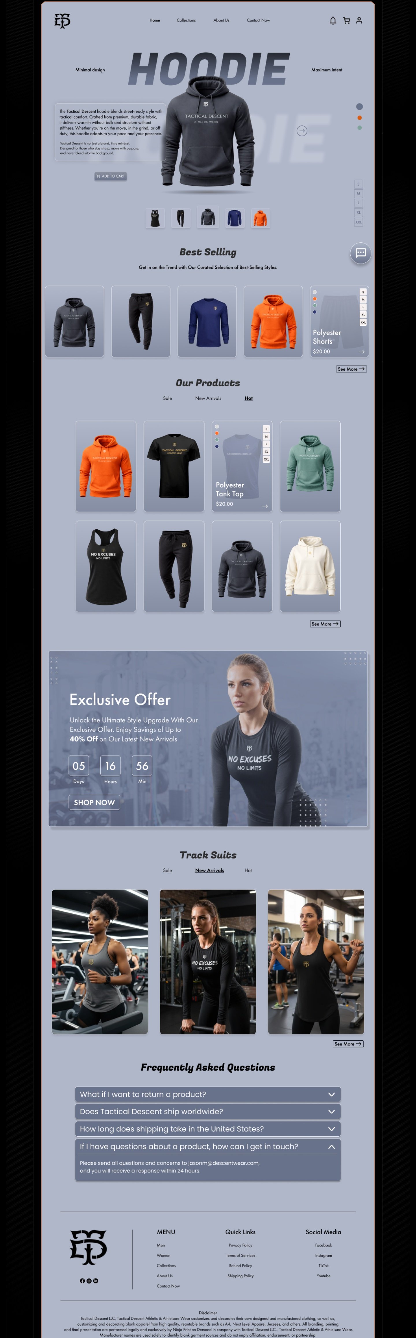 Tactical Descent Website UI Design